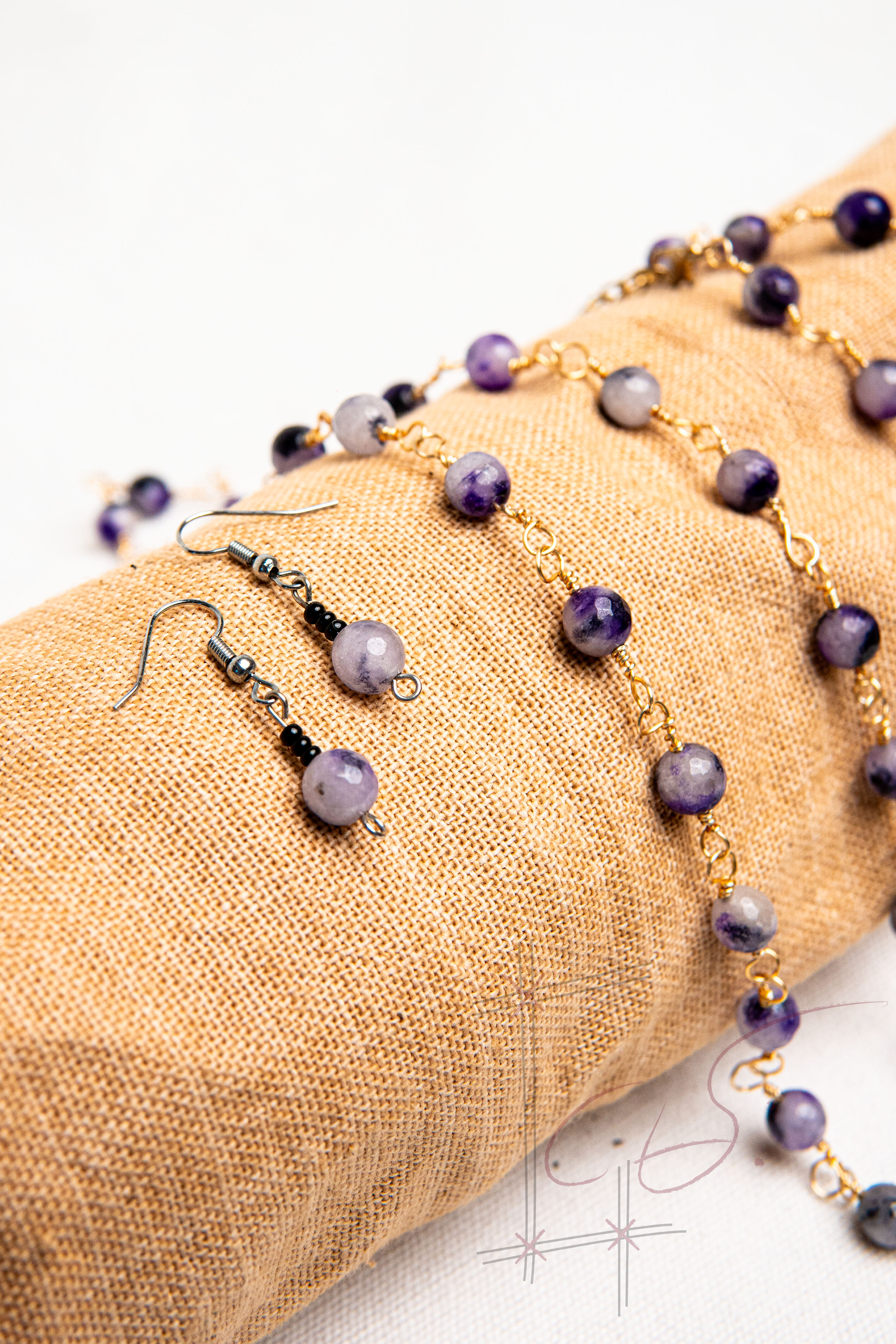 Ruby Quartz crystal Jewelry Set