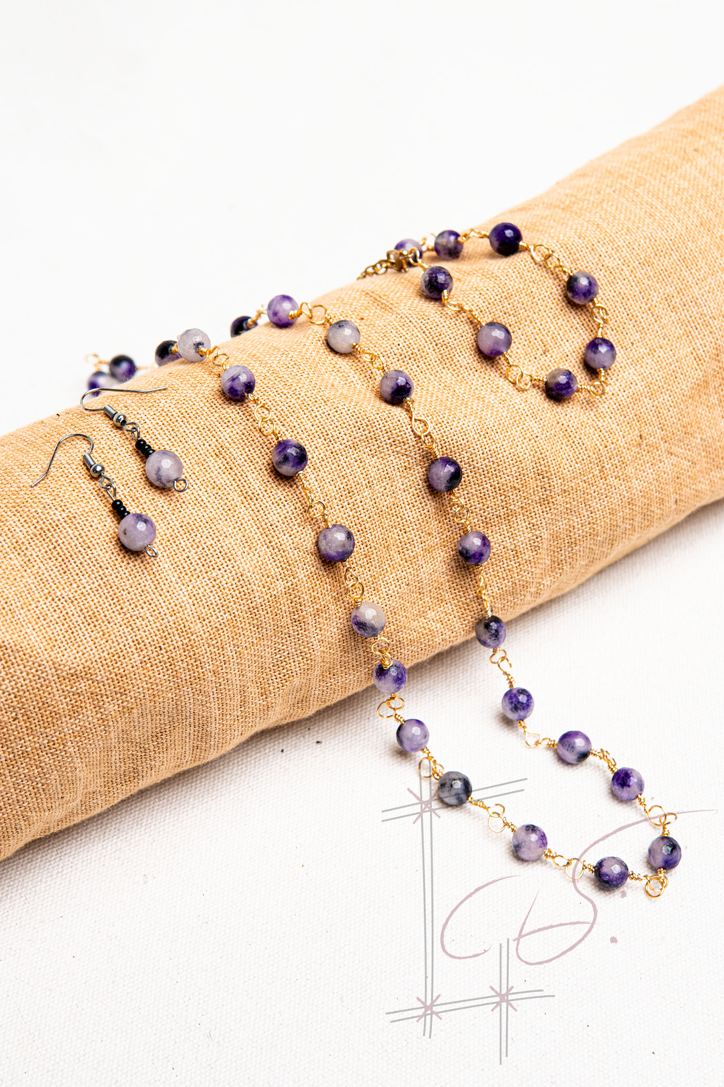 Ruby Quartz crystal Jewelry Set