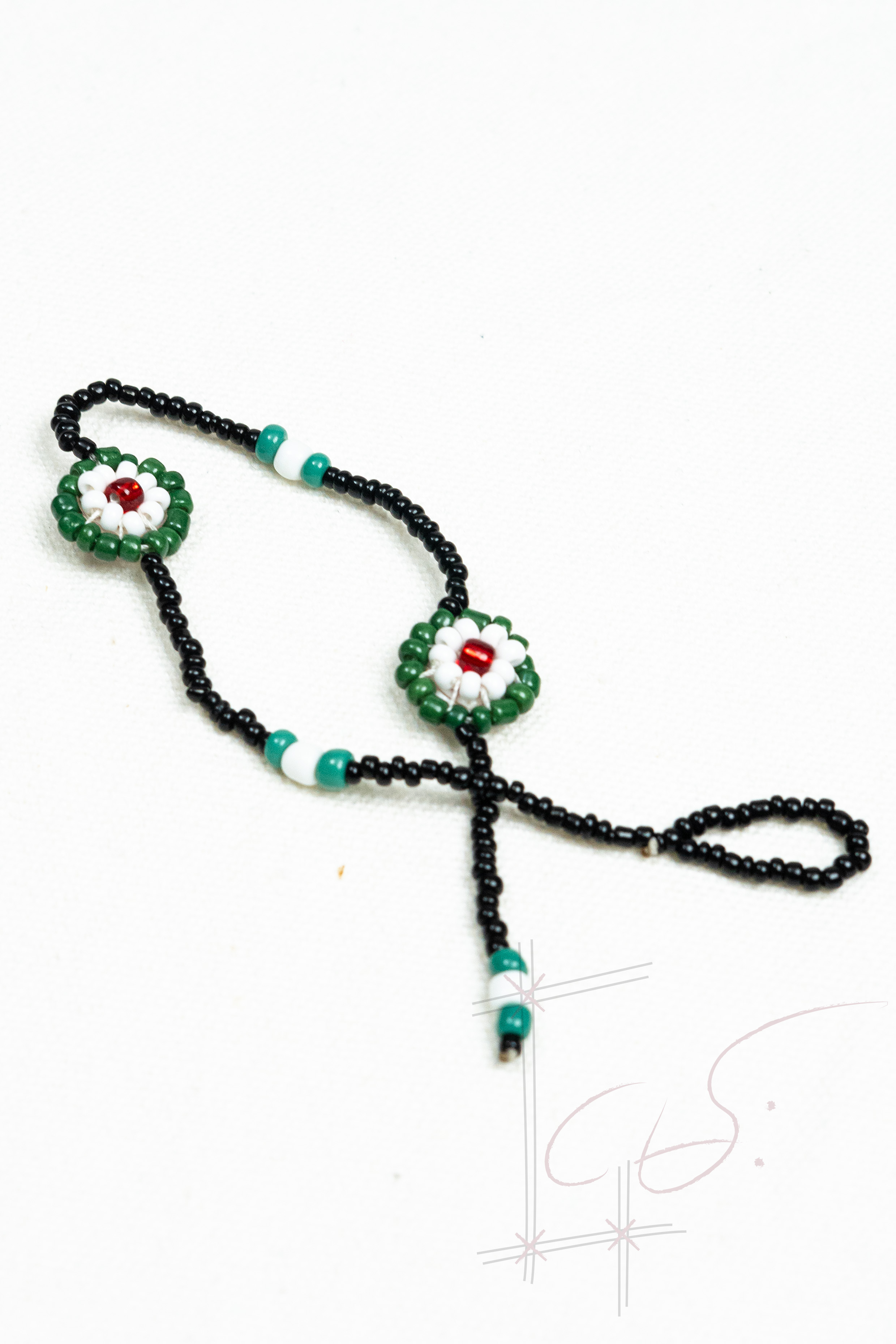 Fairy Flower Black & Green Fashion